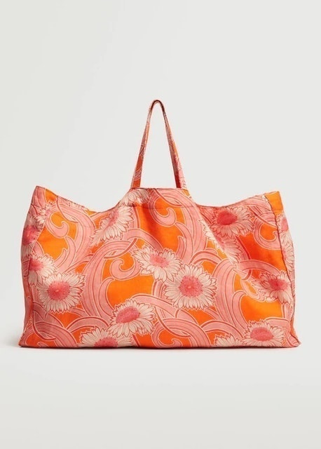 Mango Linen Maxi Shopper Bag 1